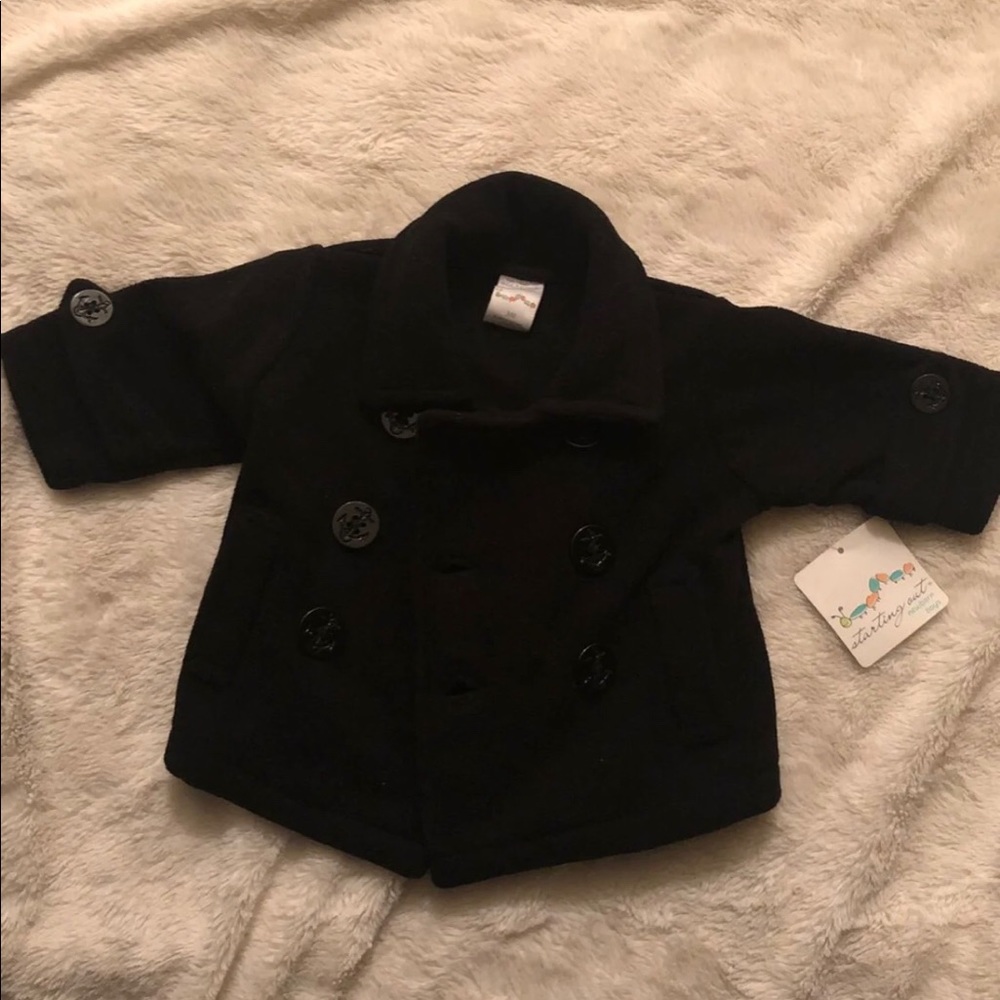 Black coat.